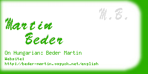 martin beder business card